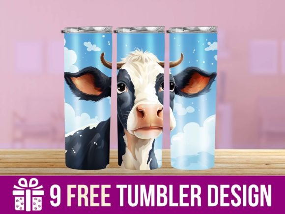 3D Cow Tumbler Wrap Designs: Graphics for Crafts
