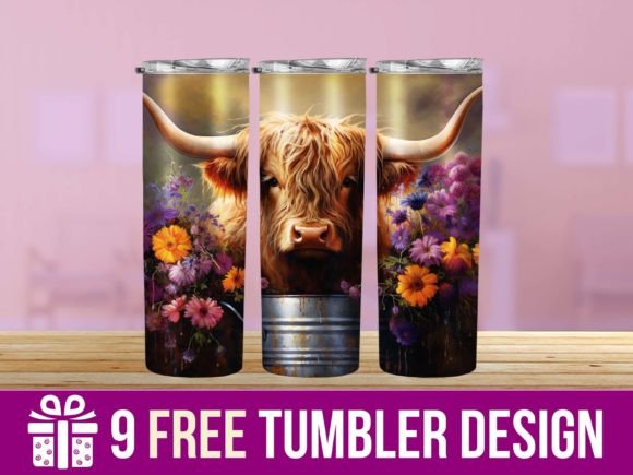 3D Cute Baby Highland Cow Graphics for Crafts