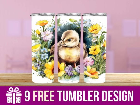 3D Floral Bird 20oz Tumbler Graphics for Crafters