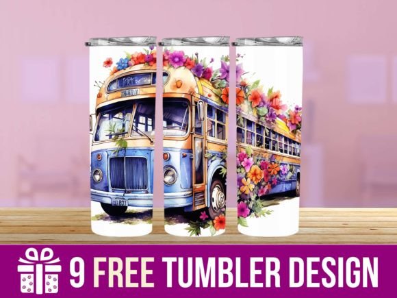 3D Floral Bus Tumbler Wrap Designs: A Crafts Graphics Review