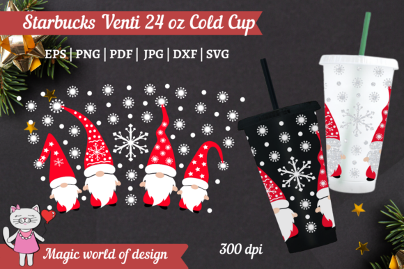 Christmas Gnomes SVG Starbucks Cold Cup Tumbler Wraps