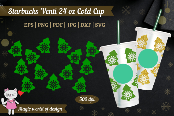 Christmas Tree Starbucks Venti Cold Cup: Graphics & Wraps
