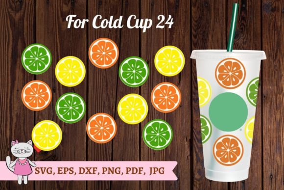 Citrus Fruits Cup Wrap: Tumbler Wraps & Graphics