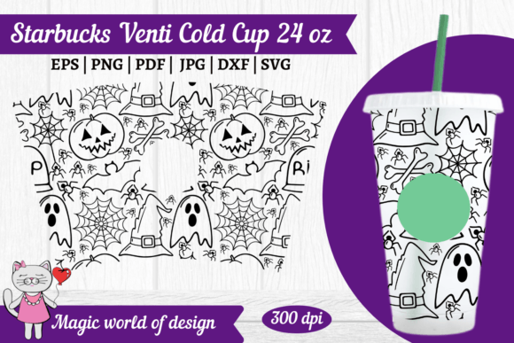 Halloween Pumpkin and Bones Bat Tumbler Wrap Graphics