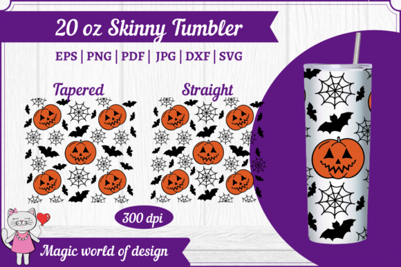 Halloween Pumpkins 20 Oz Skinny Tumbler Graphics Review