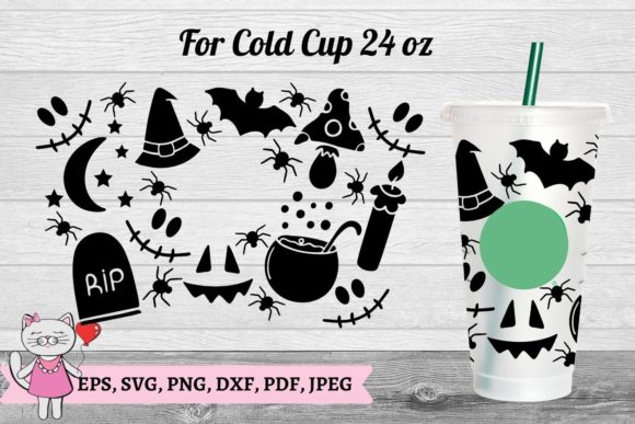 Halloween Starbucks Cold Cup 24 Svg Graphics for Tumbler Wraps