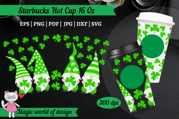 Irish Green Gnomes Starbucks Hot Cup 16 Embroidery Review