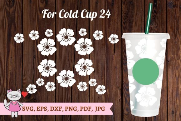Sakura Svg, Starbucks Cold Cup 24 Svg: Graphics & Tumbler Wraps