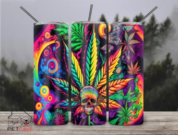 Skull Weed Rainbow Trippy World: Graphics for Crafts