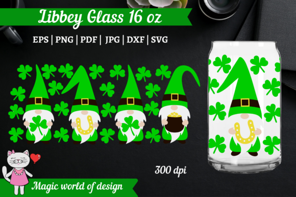 St Patrick Day Gnomes Svg Libbey Cup: Graphics & Crafts