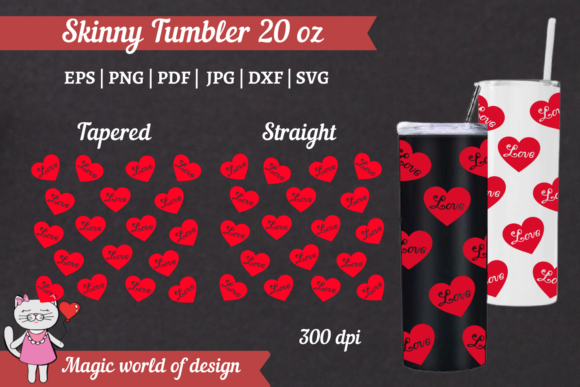 Valentine Heart SVG Skinny Tumbler 20 Oz Wrap Graphics